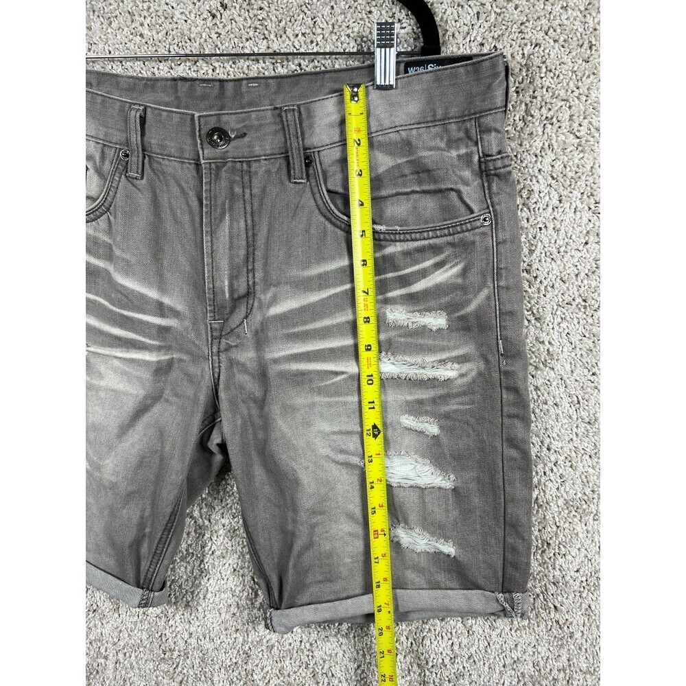 Buffalo David Bitton Parker Slim Denim Shorts Mens 36 Black Faded Zip Fly - Picture 5 of 10